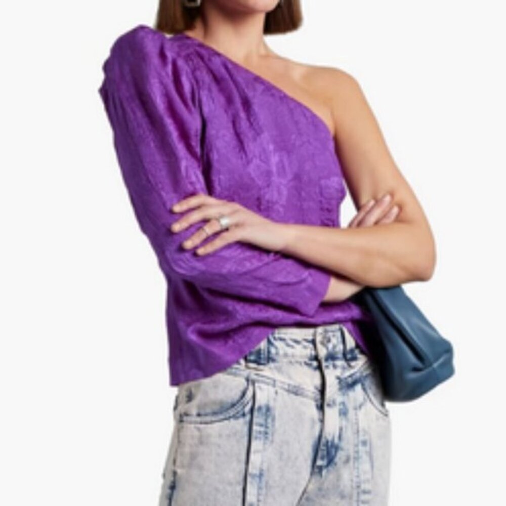Stella McCartney One sleeve silk cloqué top size 6